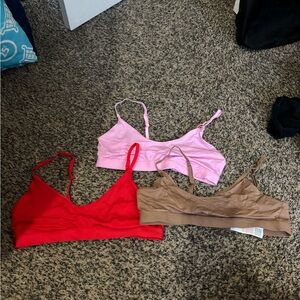 Oner Active Red, Pink, and Brown Bralette bundle